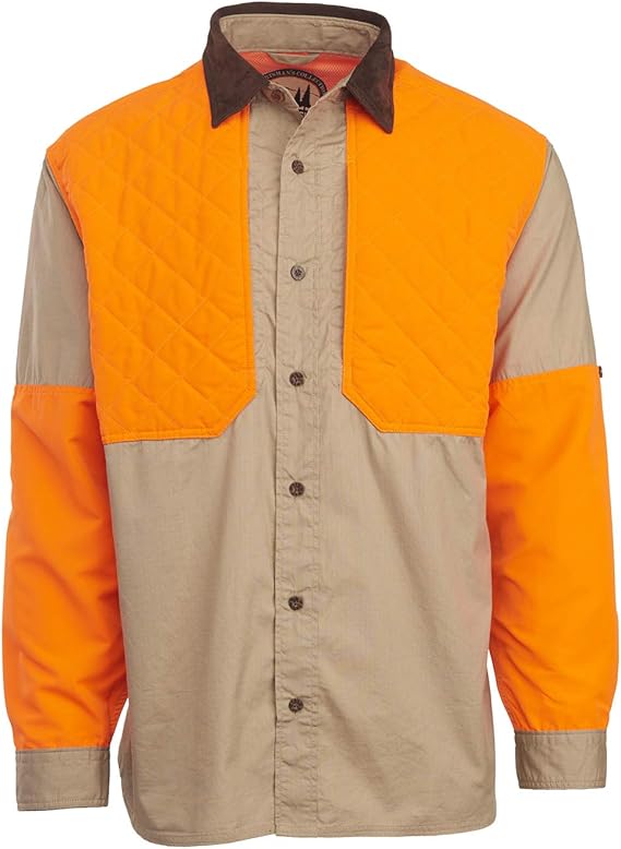 Woolrich Men's Upland Hunting Shirt Blaze Orange Beige Amazon.co