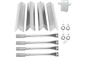 BBQration Stainless Steel Grill Parts for Master Forge 1010037 1010048, Heat Plates Tent Shield, Burner Tube and Ignitors Kit