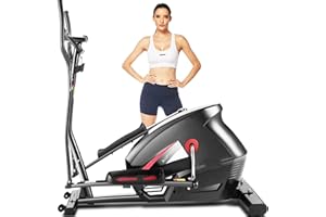 Elliptical Machine, FUNMILY Cross Trainer with 10-Level Magnetic Resistance, Heart Rate Sensor, Smart App, LCD Monitor, 390 LB Capacity, Workout Exercise Equipment for Home Use