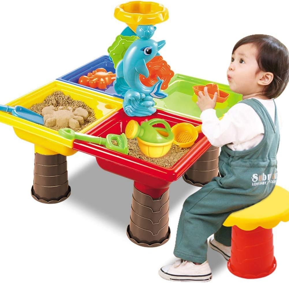 xiegons0 Sand and Water Table,1set Large Children Beach Toys Summer Sandglass Play Sand Tools,Little Baby Toddlers Kids Indoor Outdoor Games Educational Activity Toy Set
