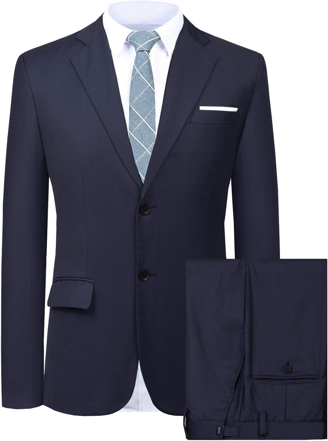 Men's Suit 2 Pieces Slim Fit Suit Jacket Pant Coat Business Blazer Men