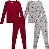 ONLY BOYS Pajamas Set - 4 Piece Cozy Fit Long Sleeve Sleepwear Tops and Pants Toddler Kids Pajamas Set (Sizes: 2T-12)