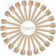 Creative Hobbies® 24 Pack of Mini 3 Inch Wood Honey Dipper Sticks, Server for Honey Jar Dispense Drizzle Honey, Wedding Party