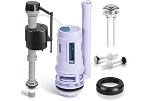 HOUPEORO 3-Inch Dual Flush Valve Replacement Kit for 2-Piece Toilets, Universal Toilet Repair Kit with Push Button, Fill Valve, Gasket & Bolts,Compatible with Glacier Bay, Kohler, American Standard, and Toto