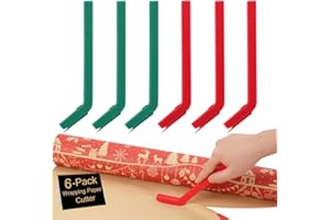 AMZBS 6Pcs Wrapping Paper Cutter, Handheld Gift Wrap Cutter Tool Blade Paper Slicer Christmas Gift Wrapping Paper Cutter Cutting Tools for Wrapping Paper Craft Paper Green Red