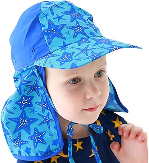 Kids Sun Hat With Neck Cover Sun Protection Beach Hat Swim Cap Summer