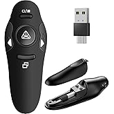 Presentation Remote Clicker, USB A &amp; USB C Wireless Presenter for PowerPoint Presentation Remote, RF 2.4GHz Slide Advancer for Mac, Keynote, Computer, Laptop