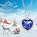 NEOGLORY Blue Crystals Heart Love Shaped Necklaces Jewelry, Heart of The Ocean Necklace from Titanic Crystal Pendant for Women Gift 18+2inch