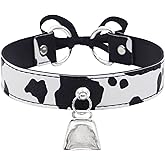 paloli Basic Cow Print Bell Collar Choker Necklace for women
