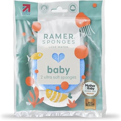 RAMER Ramer Ultra Soft Baby Sponges Twin Pack Blue White