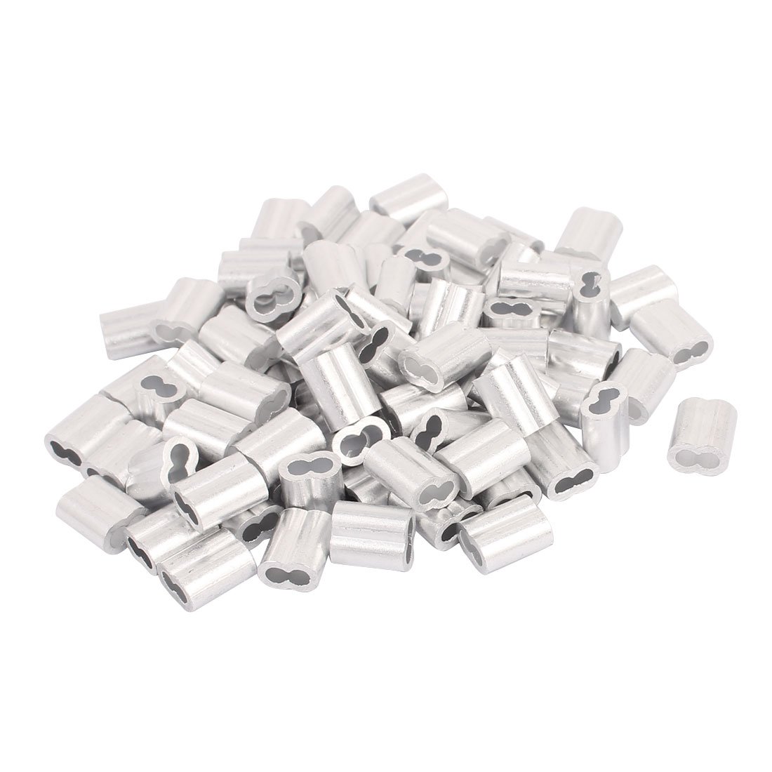 Sourcingmap 2mm Wire Rope Aluminum Sleeves Clip Fittings Loop Sleeve Cable Crimps 86pcs