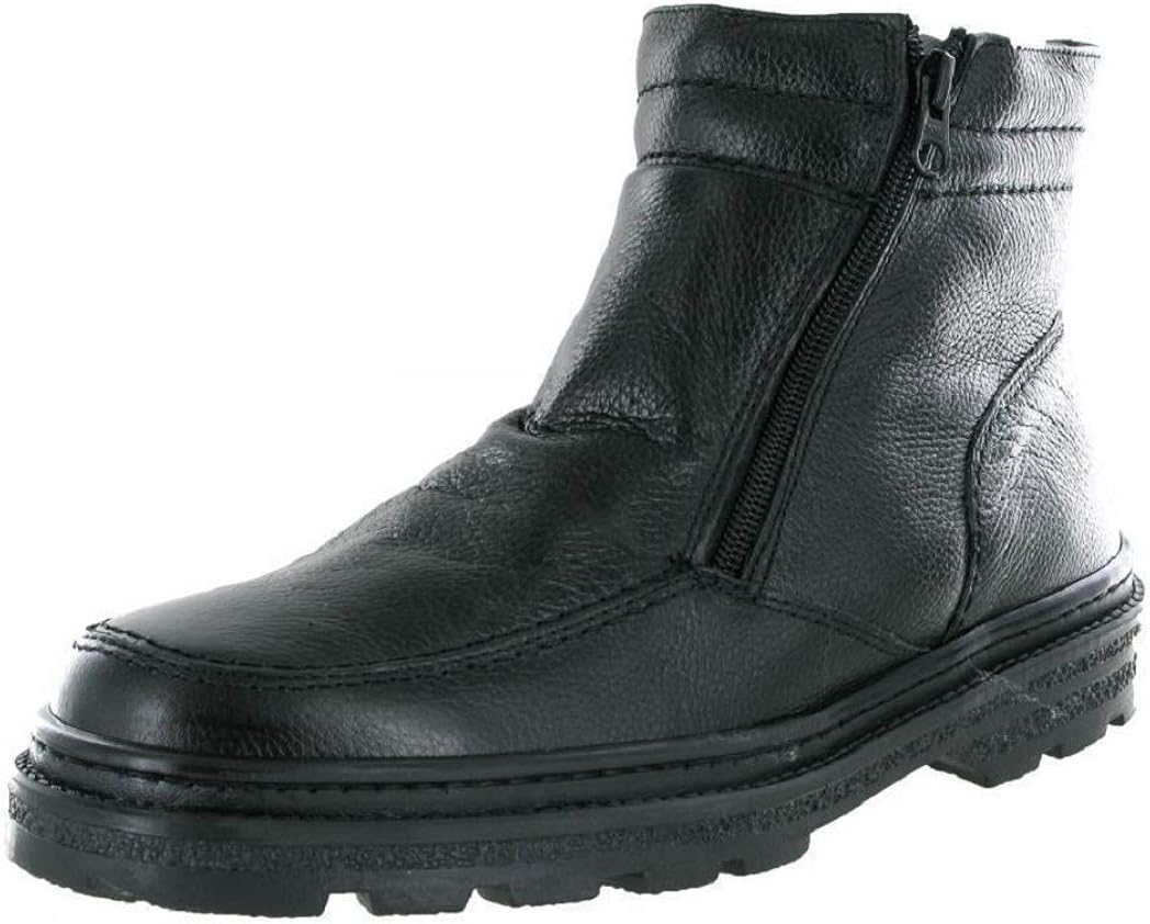 mens leather fur lined boots
