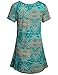 Hibelle Womens Short Sleeve Tops, Fashion Summer Clothes 2020 Green Shirts for Women Nice Dressy Designer Tunic Country Style Floral Print T Shirt Dress Blouse XX-Large Easter
