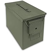 Fat 50 Cal Ammo Can PA108 - Olive Drab Green Military-Grade Ammo Storage Box w/Rubber Seal & Removable Lever-Lock Lid