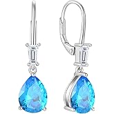 TIMFROZ Women Dangle Drop Earrings 925 Sterling Silver 5A Cubic Zirconia Leverback Teardrop Earrings Anniversary Mother's Day Birthday Christmas for Her