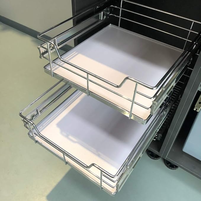 2 x FITTINGSCO PullOut High Quality Solid Base Baskets Kitchen Base