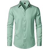 ZEROYAA Men's Wrinkle Free Long Sleeve Dress Shirt Business Casual Modern Slim Fit Button Down Shirts for Wedding and Office