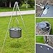 INLAR Camp Hanging Pot 5-8 People Marching Pot Aluminum Alloy Cookware Picnic Cauldron Outdoor Cooking Tool Camping Bonfire Party Picnic Campfirethumb 1