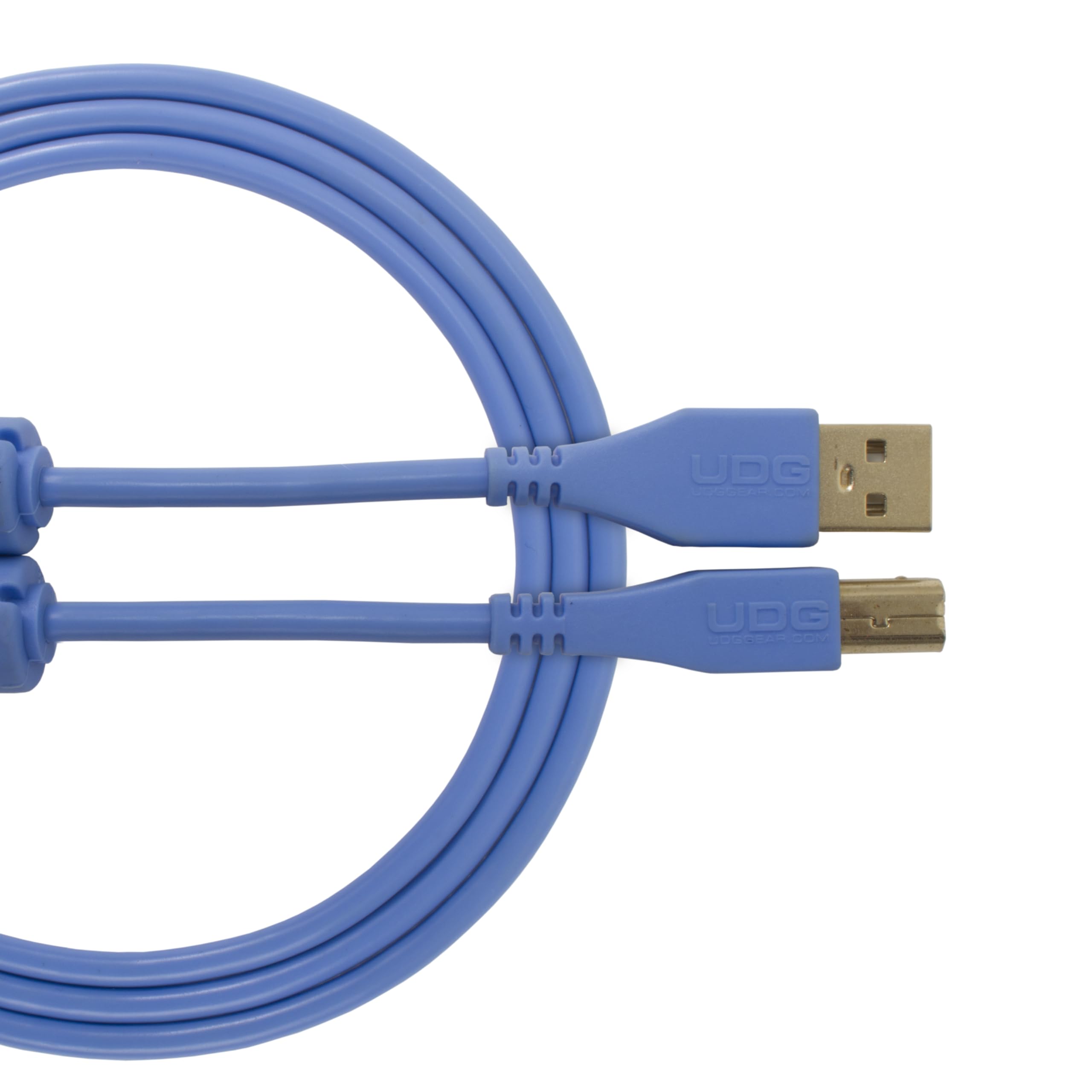 UDG U95001LB Cable USB 2.0 (A-B) - High-speed Audio Optimized USB 2.0 A-Male to B-Male cable, Blue, 1 Metre. Compatible with any USB A-B Device