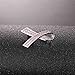 U7 Women Decoration Jewelry Platinum Plated CZ Inlaid Breast Cancer Awareness Pink Ribbon Brooch