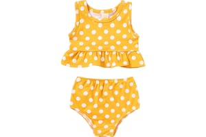 YOUNGER TREE Toddler Baby Girls Summer Swimsuit Sleeveless Striped Swimwear Two-piece Suit Beach Bikini