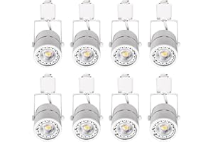 EAGLOD 10W H Track Light Heads,CRI90+ Adjustable LED Track Light Fixtures for Accent Retail Artwork, Linear Track Light H Type -4000k Daylight 120V 24° Angle Halo Type- 8 Pack (White)