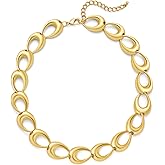 SHANTYSON Chunky Necklace for Women 18K Gold Plated Statement Adjustable Thick Link Chains Paperclip Chain Choker Trendy Fashion Jewelry Gifts