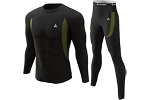 CL convallaria Mens Thermal Underwear Set with Fly Long Johns Base Layer Winter Hunting Gear Sport Top and Bottom