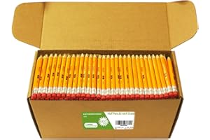 S & E TEACHER'S EDITION 600PCS 4'' Golf Pencils Pre-sharpened, Break-Resistant Lead No. 2 Half Pencils with Eraser Tops, 2 HB pencil, Back to school, 600/Box.