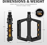 Hycline 9/16 Inch Bike Pedals Aluminum Non-Slip Replacement Pedals view 2