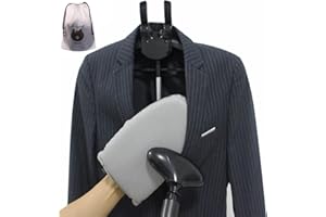 TONINT Garment Steamer Ironing Gloves with Finger Loop,Hanging Garment ironing machine board,Standing ironing machine,Anti steam gloves,Heat resistant clothing steam engine gloves (Grey)