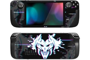 PlayVital Full Set Protective Skin Decal for Steam Deck LCD, Custom Stickers Vinyl Cover for Steam Deck OLED - Glitch Demons