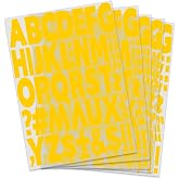 2 Inch Iron On Letters Heat Transfer Letters, Alphabets for Sport Jerseys T Shirts Team Name Clothes Slogan Printing DIY Crafts Decoration (5 Color Optional) (5 Sheets Yellow)