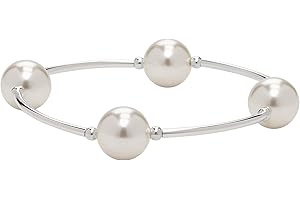 ID You & Co. Count Your Blessings Bracelet, White 12 mm Pearls & Sterling Silver Tubes