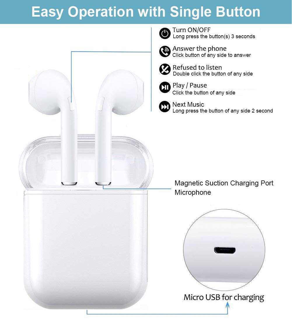 Mini Cuffie Wireless TWS Auricolari Bluetooth Senza Fili Sportivo Cuffie  Cordless con mini scatola di ricarica Portatile per LG Huawei Honor Nokia  Mi Samsung Galaxy iPhone Cuffie Bluetooth 5.0 Elettronica urban-earth.co.uk