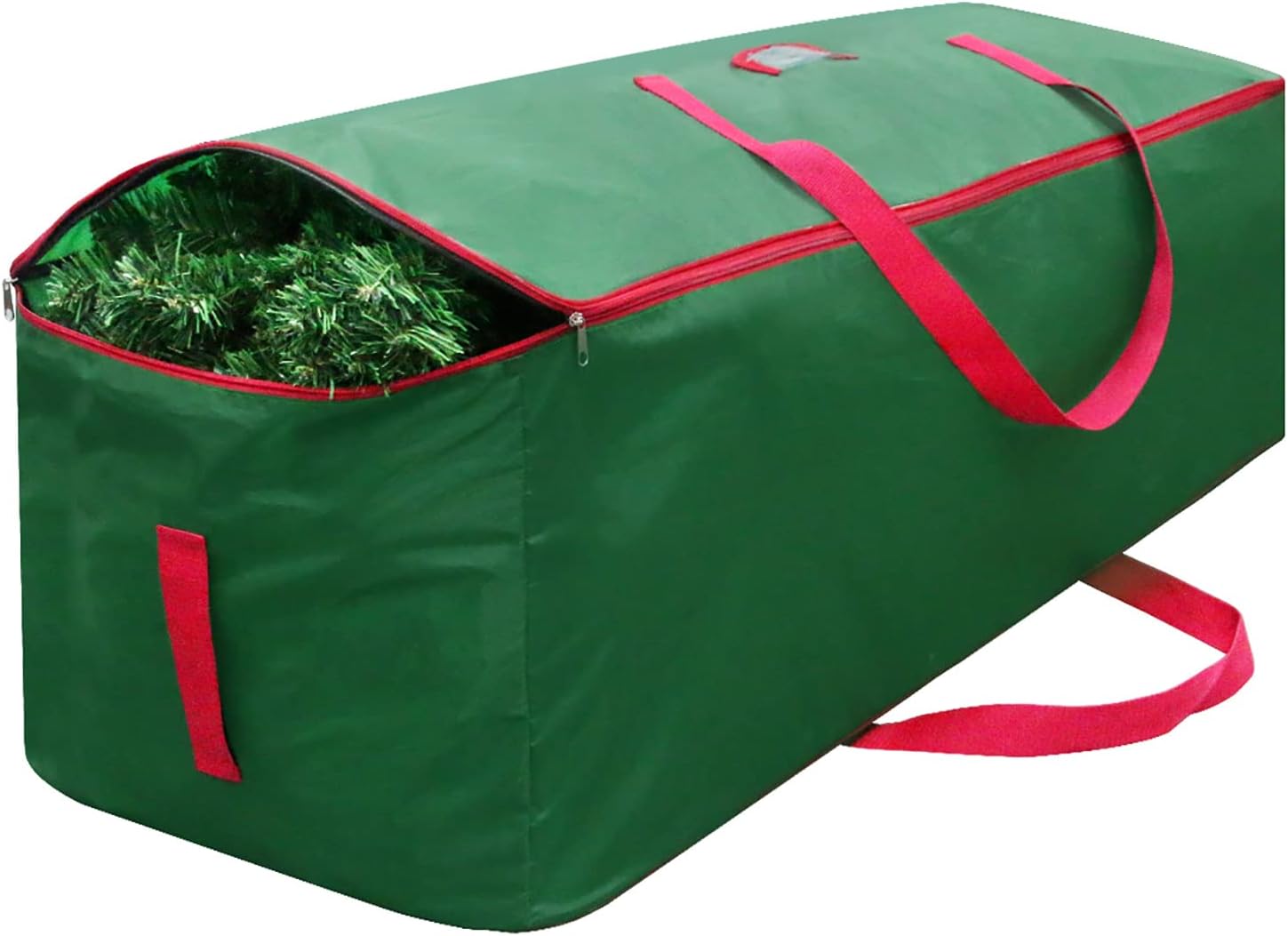 Holiday Décor Storage - Christmas Tree Storage Bag - Fits Up to 9 Foot Tree, Durable Large Christmas Tree Bag Container Protects from Dust- Reinforced Wide Handle & Dual Zipper -Heavy Duty to Hold 9ft Artificial Tree, Green