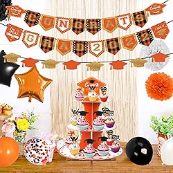 2-Set Class of 2022 Orange Black 3-Tier Graduation