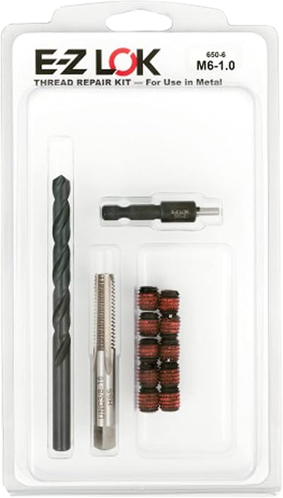 E-Z LOK EZ-650-6 Threaded Inserts M6-1.0 Steel Installation Kit Black Oxide