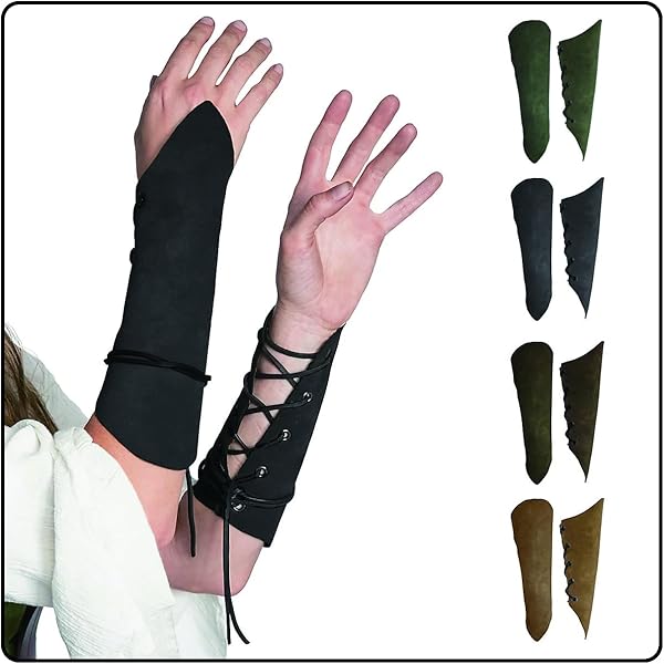 2 stuks Viking Bracers, Mjolnir reliëf armbeschermers, handgemaakte lederen armbeschermers, Middeleeuwse Gauntlet-polsband, Vintage Dragonweave Bracers voor heren (zwart