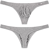 FIROTTII Mens Thong Underwear Ribber G-String Low Rise Briefs T-Back Pouch Stretch and All-day Comfort Lingerie for Men