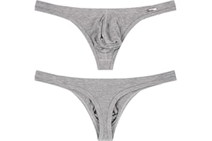 FIROTTII Mens Thong Underwear Ribber G-String Low Rise Briefs T-Back Pouch Stretch and All-day Comfort Lingerie for Men