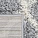 Indoor Moroccan Trellis Design Jute Back 2x5 Soft Shag Runner Rug for Hallway, Entryway, Kitchen, Living Room, Bedroom, Bathroom, 2' x 5', Gray