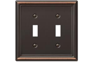 Amerelle 149TTDB Chelsea Wallplate, 2 Toggle, Steel, Aged Bronze, 1-Pack