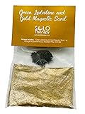 Green Lodestone (1 ct) and Gold Magnetic Sand
