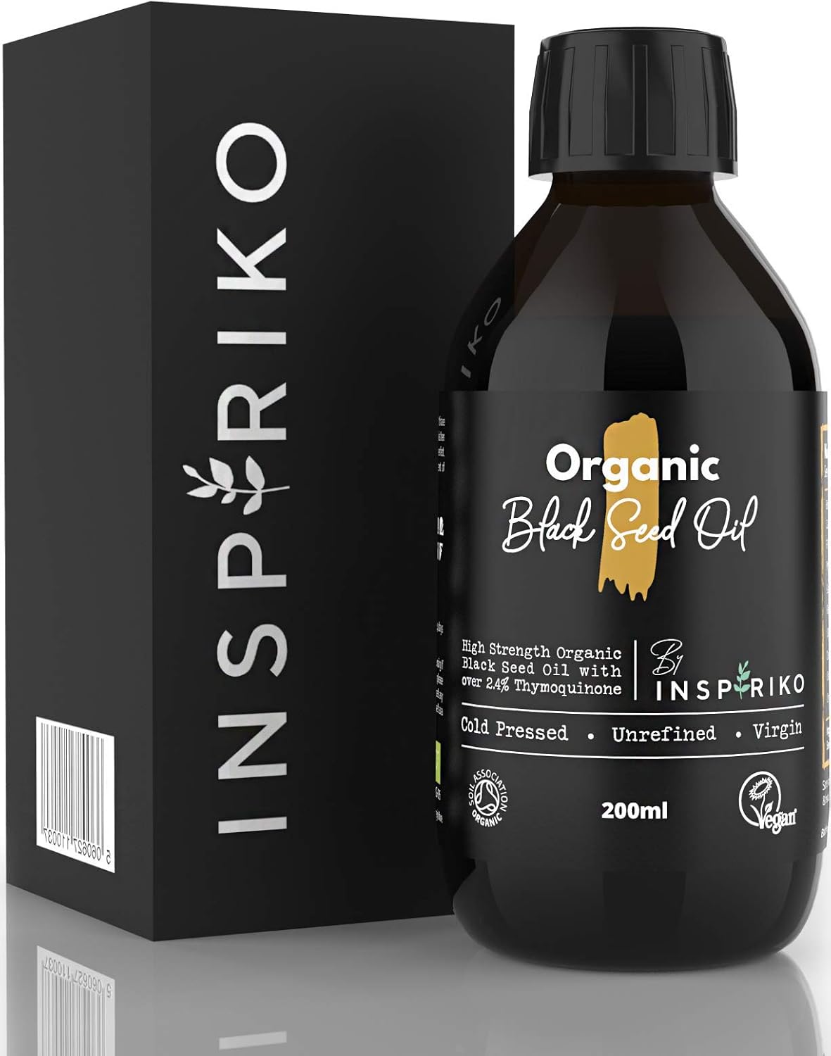 Black Seed Oil Organic Cold Pressed - 200 ml - 5X Potency with 2.4% TQ & Omega 3 6 9. Made from Organic Nigella Sativa Seeds - Beloved Rejuvenation Extract for Hair, Immune Support & Digestion