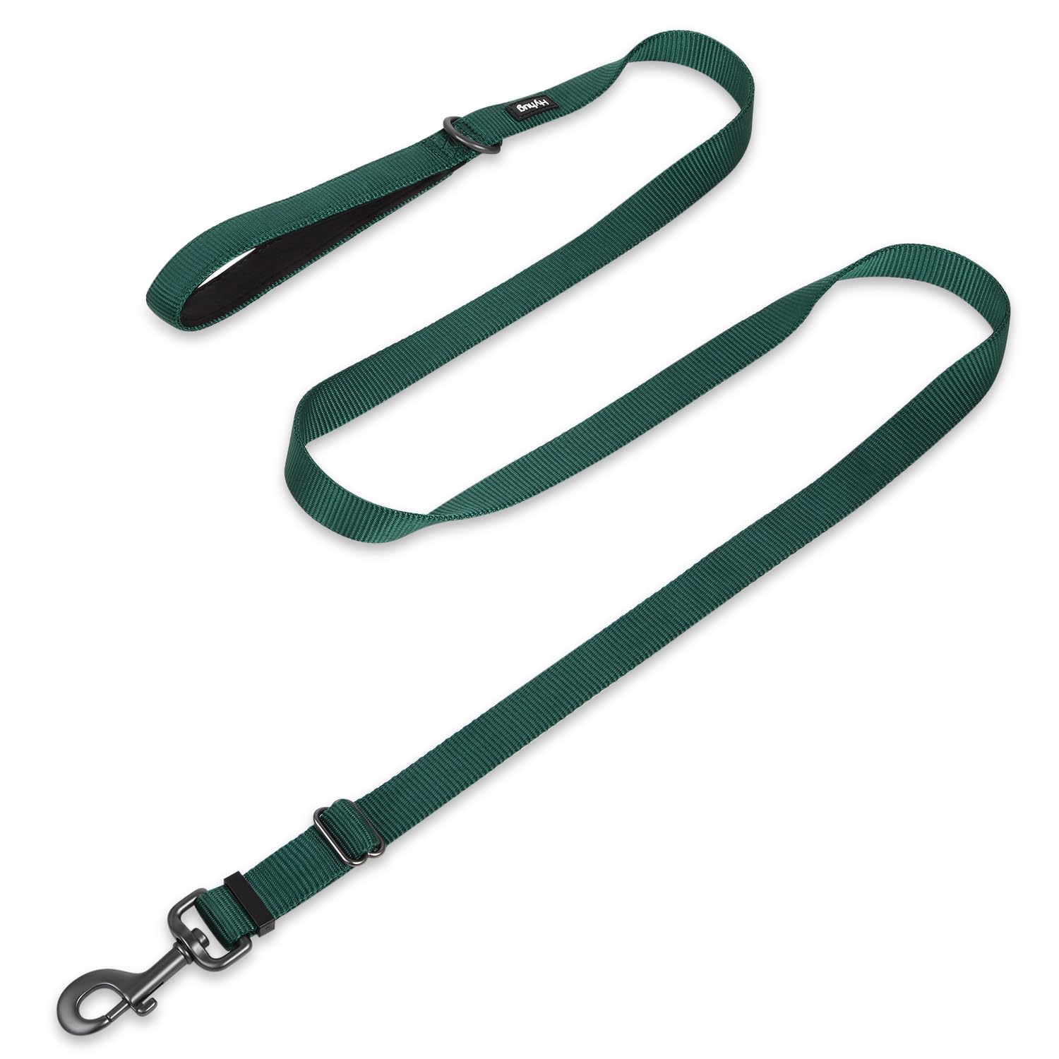 Hyhug Pets Adjustable Length Lead with Traffic Nylon and Super Soft Neoprene lined Handle for Dogs Daily Use Walking, Professional Training. (Large, Olive Green)