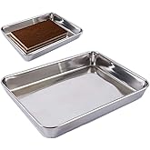 Baking Cookie Sheets Pan,Jelly-Roll Pans Roasting Pan,Stainless Steel Baking Pans Tray Cookie Sheet,Nonstick Toaster Oven Baking Sheet Pans, Easy Clean & Dishwasher Safe (12'' x 9.64'')