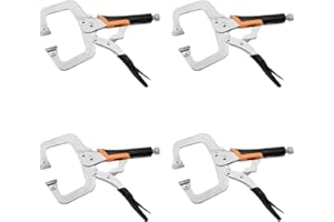 6-Inch C-Clamp Locking Pliers,Heavy Duty Vise Grip Welding Clamp with Swivel Pads for Woodworking,Home,Metalworking,Auto Repa