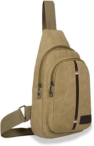 Amazon ショルダーバッグ ボディバッグ カーキ メンズ レディース 斜め掛け キャンパス地 シンプルデザイン ボディバック かばん Dokidoki ドキドキ ボディバッグ ワンショルダー