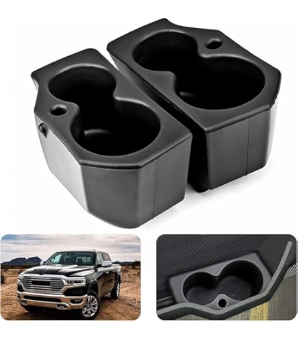 Guide De L'auto 2025 ISSYAUTO Car Cup Holder Insert Compatible With 2019-2024 Ram 1500 DT Foam Door Trim Holder Left Right Replace Part 5yk46tx7ac 5yk47tx7ac C55 Ram 1500 Accessories